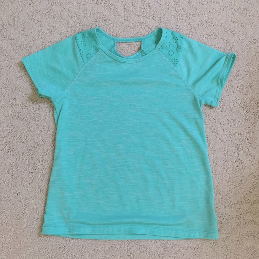 CHAMPION Girls Teal Short Sleeve Athletic Tee